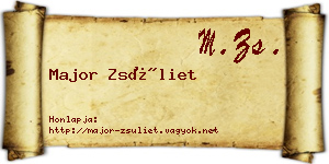 Major Zsüliet névjegykártya