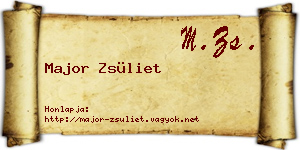 Major Zsüliet névjegykártya